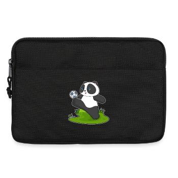 Panda Fußballspieler Fußball - Laptoptasche 13" - Schwarz - Vorne