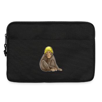 Chapeau d’hiver de singe - Sacoche pour ordinateur portable 13 pouces - noir - Devant