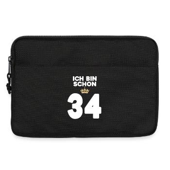 34. Geburtstag Geschenk - 34 Jahre mit Krone - Laptoptasche 13" - Schwarz - Vorne