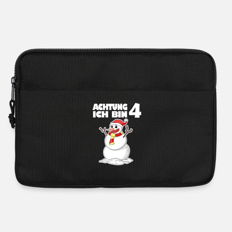4.Geburtstag 4 Jahre alt Schneemann Geschenk - Laptoptasche 13" - Schwarz