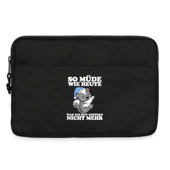 Müde Spruch lustig mit Stinktier Motiv - Laptoptasche 13" - Schwarz - Vorne