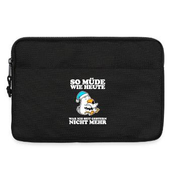 Müde Spruch lustig mit Möwe Motiv - Laptoptasche 13" - Schwarz - Vorne