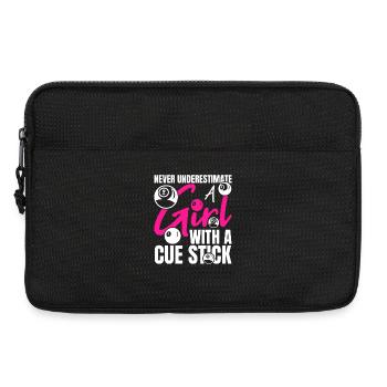 Girl with billiard cue - Laptop bag 13" - black - Front