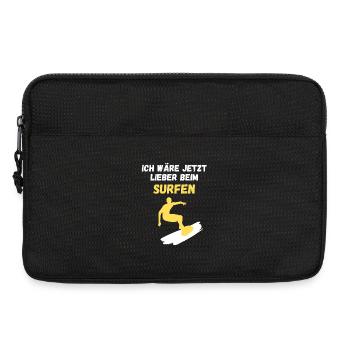 Ich wäre jetzt lieber beim Surfen - Laptoptasche 13" - Schwarz - Vorne