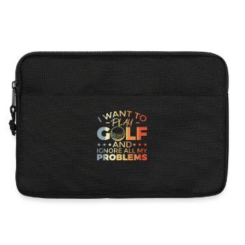 Drôle de dicton de golf - Sacoche pour ordinateur portable 13 pouces - noir - Devant