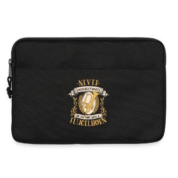 bugle musicien instrument cuivres musique cadeau - Sacoche pour ordinateur portable 13 pouces - noir - Devant