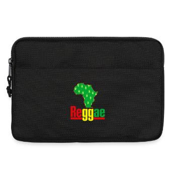 Afrika Reggae Karte mit Hanfblättern - Laptoptasche 13" - Schwarz - Vorne