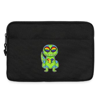 LGBT Tier Dinosaurier Regenbogen Herz - Laptoptasche 13" - Schwarz - Vorne