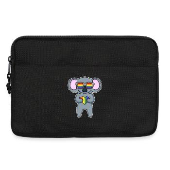 Gay LGBT Tier Koala Regenbogen Herz - Laptoptasche 13" - Schwarz - Vorne