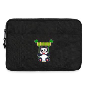 Panda Schaukel - Laptoptasche 13" - Schwarz - Vorne