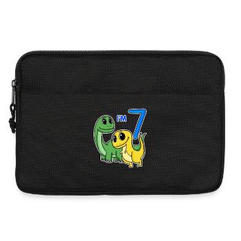 7ème anniversaire garçon Dino Motif - Sacoche pour ordinateur portable 13 pouces - noir - Devant