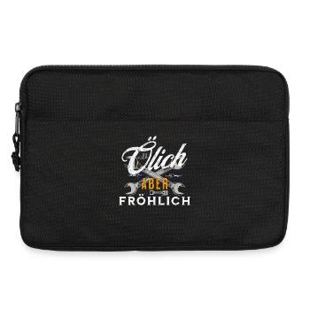 Ölich aber Fröhlich Lustiges KFZ Mechaniker Mechat - Laptoptasche 13" - Schwarz - Vorne