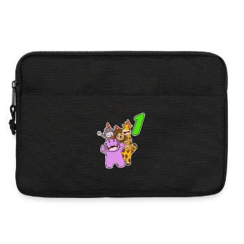 1 an - Inscription - Motif animaux - Gagnant - Sacoche pour ordinateur portable 13 pouces - noir - Devant