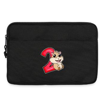 2 Jahre alt - 2 Geburtstag mit Tier Motiv - Laptoptasche 13" - Schwarz - Vorne