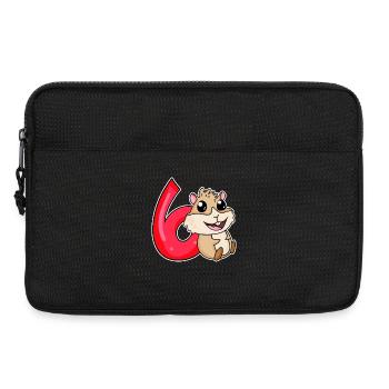 6 Years Old - 6 Birthday with Animal Motif - Laptop bag 13" - black - Front