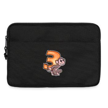 3 years old - 3 birthday with animal motif - Laptop bag 13" - black - Front