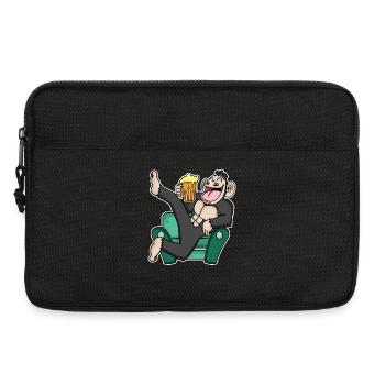 Lustiger Affe trinkt Bier - Laptoptasche 13" - Schwarz - Vorne