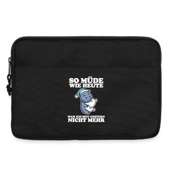 Müde Spruch lustig Schlafen Ausschlafen Faul - Laptoptasche 13" - Schwarz - Vorne