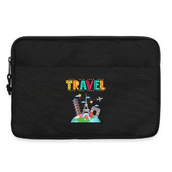 Travel - Gift idea for travel lovers - Laptop bag 13" - black - Front