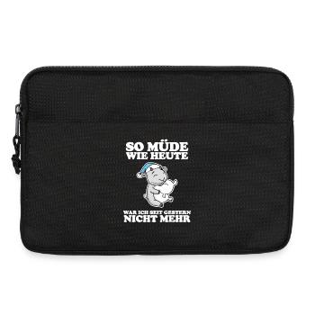 Müde Spruch lustig Schlafen Ausschlafen Faul - Laptoptasche 13" - Schwarz - Vorne
