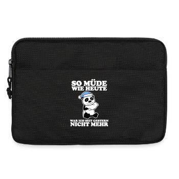 Müde Spruch lustig Schlafen Ausschlafen Faul - Laptoptasche 13" - Schwarz - Vorne