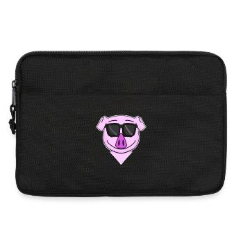 Schwein Kopf Tier - cooles Schwein - Laptoptasche 13" - Schwarz - Vorne