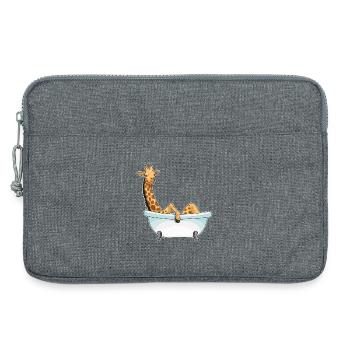 Giraffe Bath Bathtub - Laptop bag 13" - heather grey - Front