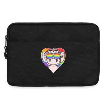 Gay Tier Affe Regenbogen Herz - Laptoptasche 13" - Schwarz - Vorne
