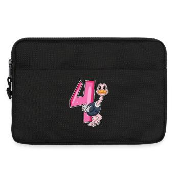 4 years old - 4th birthday with animal motif - Laptop bag 13" - black - Front