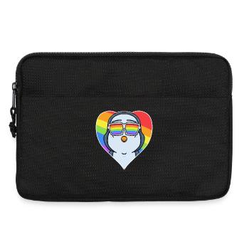 Gay Tier Pinguin Regenbogen Herz - Laptoptasche 13" - Schwarz - Vorne