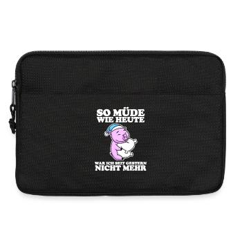 Müde Spruch lustig Schlafen Ausschlafen Faul - Laptoptasche 13" - Schwarz - Vorne