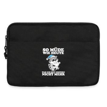 Müde Spruch lustig Schlafen Ausschlafen Faul - Laptoptasche 13" - Schwarz - Vorne