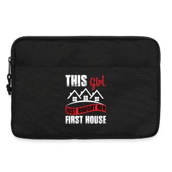Nouvelle propriétaire Girl vient d’acheter sa première maison - Sacoche pour ordinateur portable 13 pouces - noir - Devant
