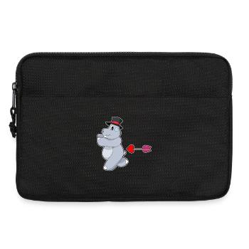 Hippopotamus Groom Top Hat Wedding - Laptop bag 13" - black - Front