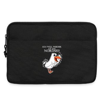 Nordsee Plattdeutsch Spruch Moin Möwe - Laptoptasche 13" - Schwarz - Vorne