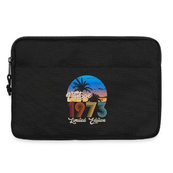 Cadeau d’anniversaire rond Vintage 1973 - Sacoche pour ordinateur portable 13 pouces - noir - Devant