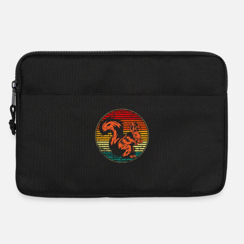 Eichhörnchen Herbst vintage - Laptoptasche 13" - Schwarz