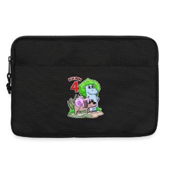 4 Jahre alt - 4. Geburtstag mit Tier Motiv - Laptoptasche 13" - Schwarz - Vorne