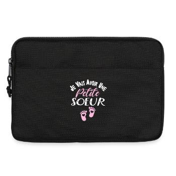Je Vais Avoir Une Petite soeur - Annonce Grossesse - Sacoche pour ordinateur portable 13 pouces - noir - Devant