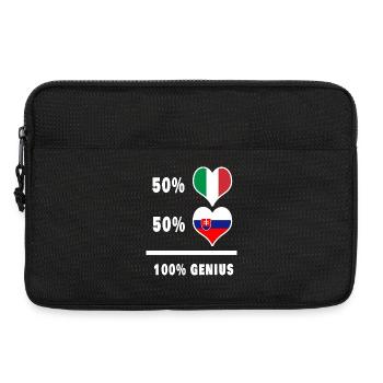 Slowakei und Italien Flaggen 100% genial - Laptoptasche 13" - Schwarz - Vorne