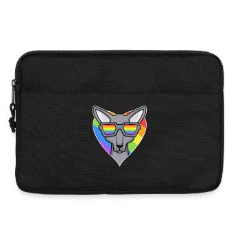 Gay Regenbogen - Katze mit Brille - Sphynx - Laptoptasche 13" - Schwarz - Vorne
