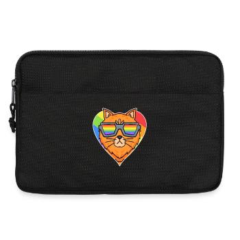 Regenbogen - Katze - Laptoptasche 13" - Schwarz - Vorne