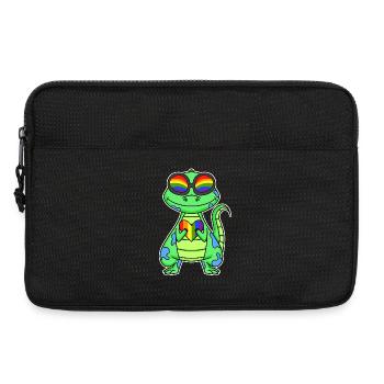 Gay Rainbow Heart Dinosaurs - Laptop bag 13" - black - Front