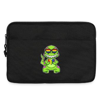 Gay Rainbow Heart Dinosaurs - Laptop bag 13" - black - Front