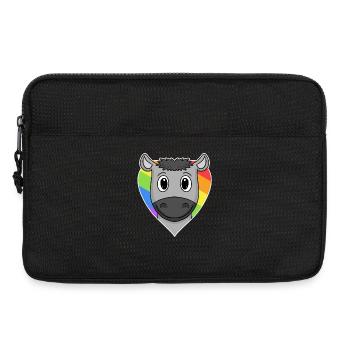 Gay LGBT Animal Donkey Rainbow Heart - Sacoche pour ordinateur portable 13 pouces - noir - Devant