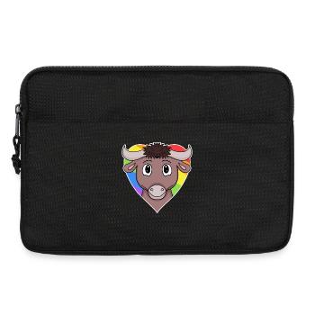 Gay Regenbogen Herz Tier Stier - Laptoptasche 13" - Schwarz - Vorne