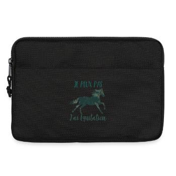 Je peux pas j'ai equitation florale poney cheval - Sacoche pour ordinateur portable 13 pouces - noir - Devant