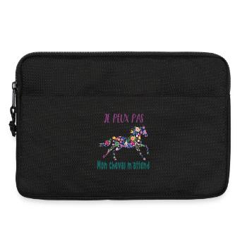 Je peux pas mon cheval m'attend - florale poney - Sacoche pour ordinateur portable 13 pouces - noir - Devant