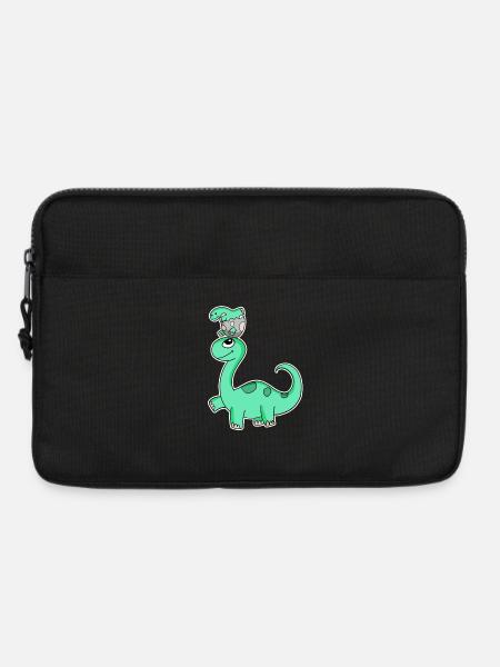 Dinosaurier mit Baby Dinosaurier Familie - Laptoptasche 13" - Schwarz