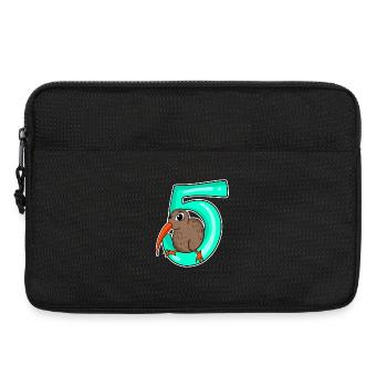 5 ans - 5e anniversaire avec motif animal - Sacoche pour ordinateur portable 13 pouces - noir - Devant